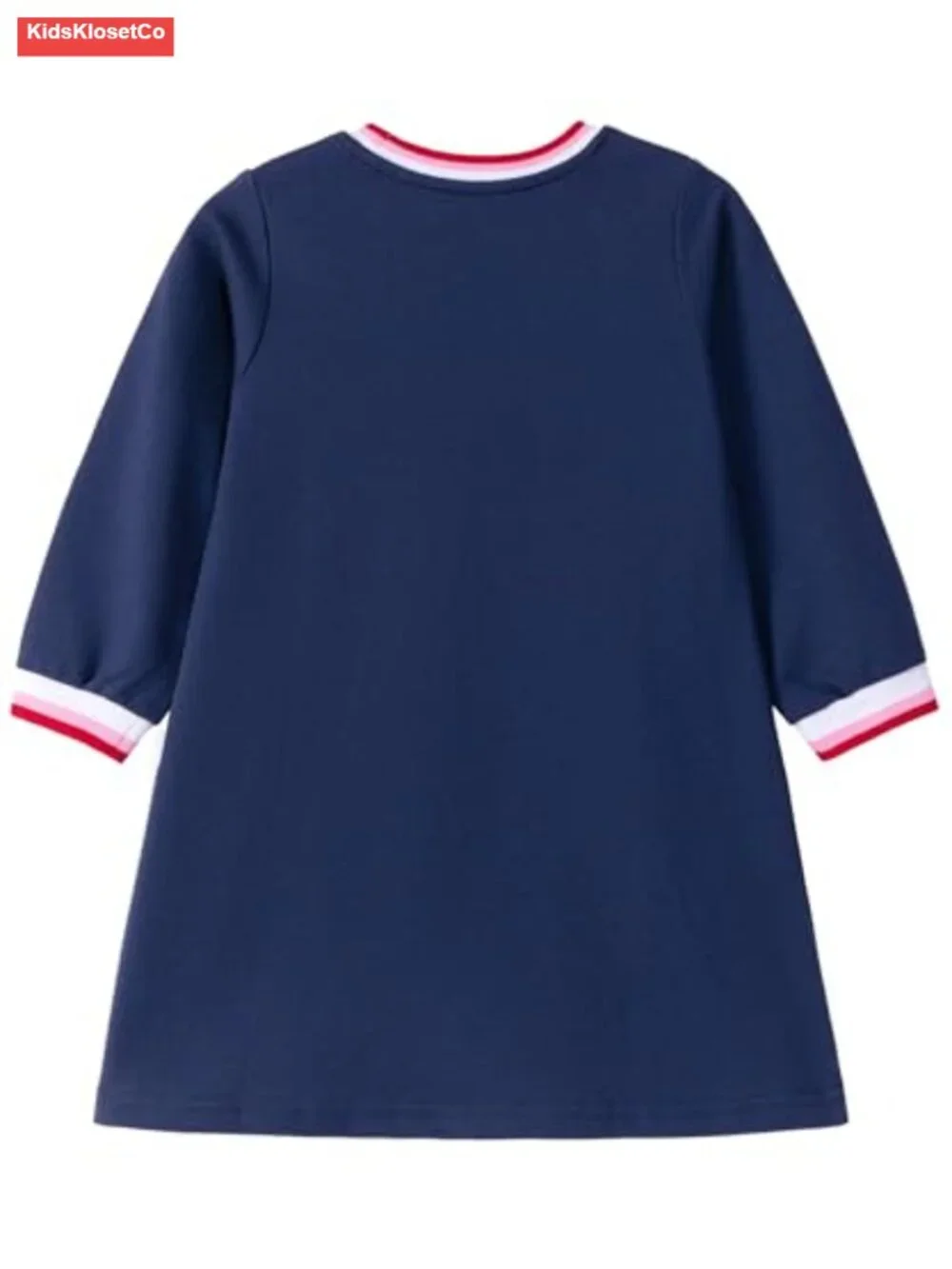 Girls Cotton Knit Cherry Dress Long Sleeve A-Line